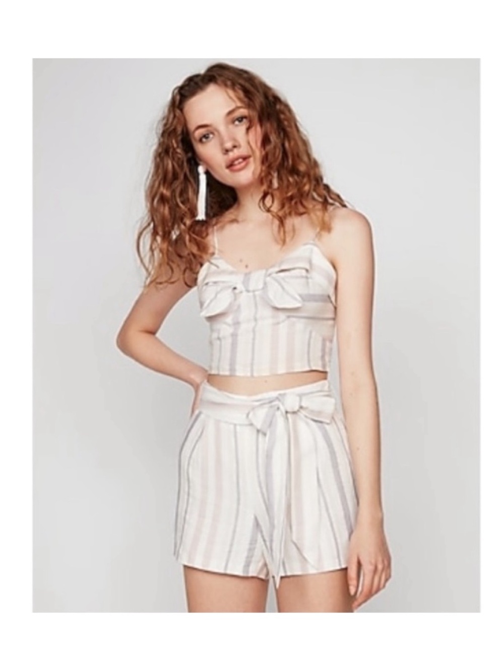 Express Black & White Logo Label Top & Shorts